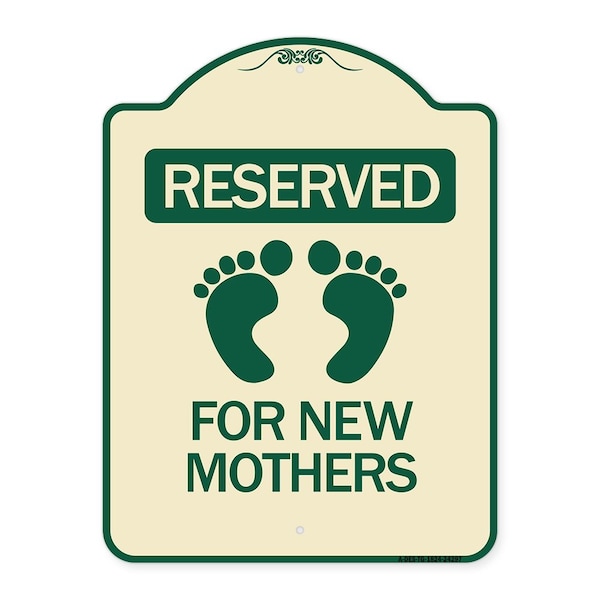 Blue Reserved Parking for New Mothers Heavy-Gauge Aluminum Sign, 24" x 18", TG-1824-24297